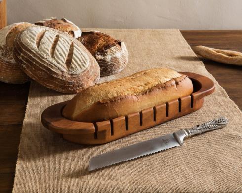 Vagabond House  Harvest Oval Bread Board w/ Wheat Knife $95.00