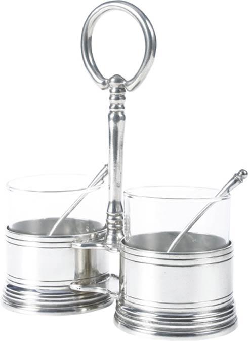 Vagabond House  Elegance Everyday Condiment Jar Double W/ Spoon - Classic $188.00