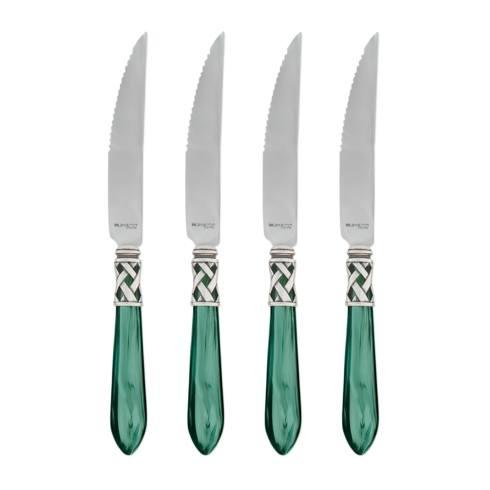 $115.00 Aladdin Antique Green Steak Knives - Set of 4