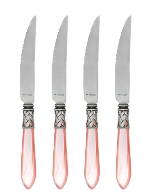 $115.00 Aladdin Antique Light Pink Steak Knives - Set of 4