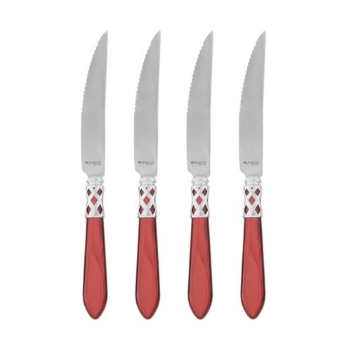 $115.00 Aladdin Brilliant Red Steak Knives - Set of 4
