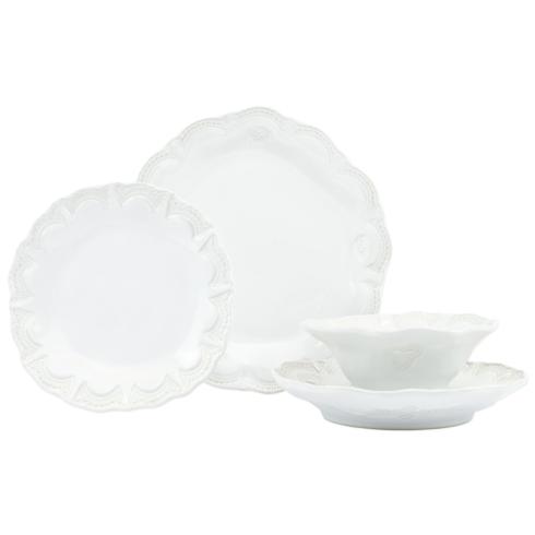 $214.00 White Lace Four-Piece Place Setting