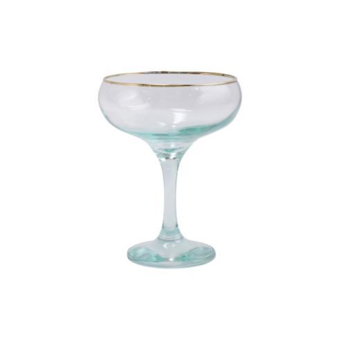 $15.00 Green Coupe Champagne Glass