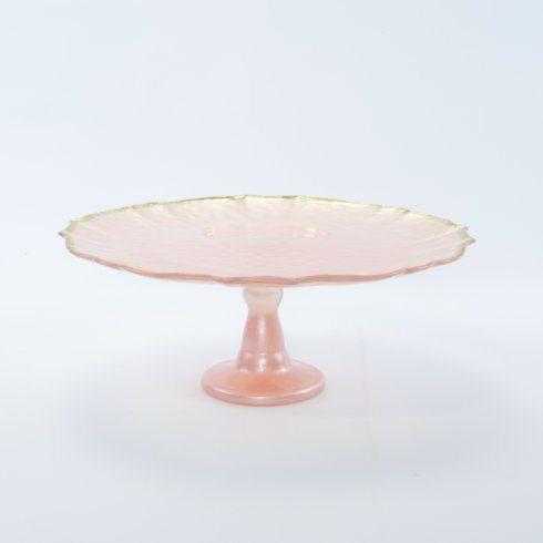 Viva by Vietri  Viva Baroque Glass Pink Cake Stand $79.00