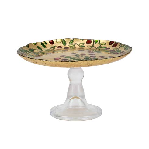 $54.00 Cranberry Glass Small Cake Stand