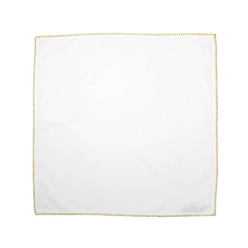 VIETRI Cotone Linens Ivory Napkins with Gold Stitching - Set of 4 $40.00