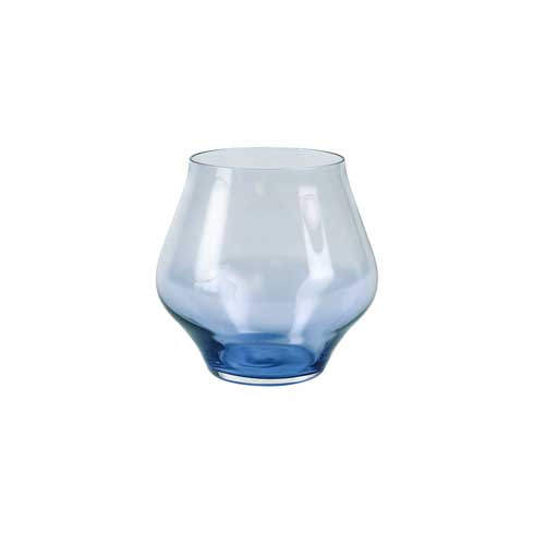 VIETRI  Contessa Blue Stemless Wine Glass $25.00