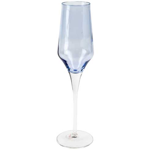 VIETRI  Contessa Blue Champagne Glass $25.00