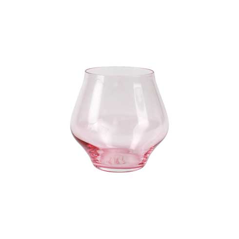 VIETRI  Contessa Pink Stemless Wine Glass $25.00