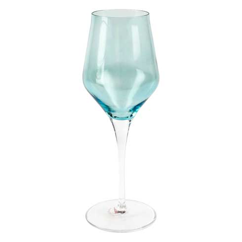 VIETRI  Contessa Teal Wine Glass $25.00