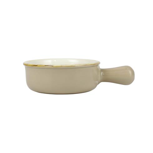 VIETRI   Italian Bakers Cappuccino Small Round Baker with Large Handle $35.00