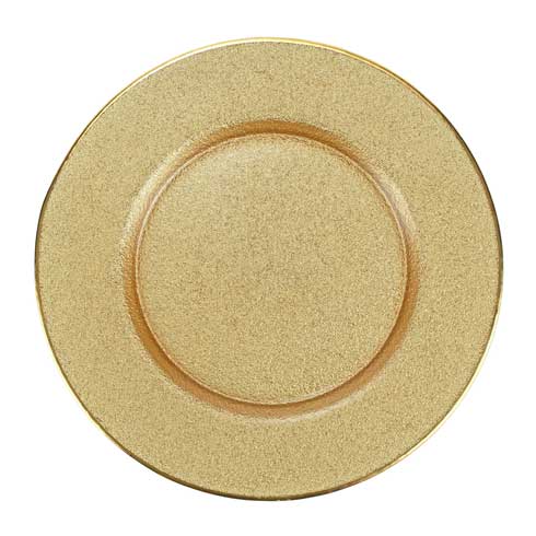 VIETRI  Metallic Glass Gold Service Plate/Charger $49.00
