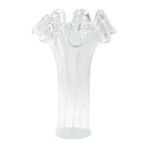 $124.00 Clear with White Lines Tall Vase