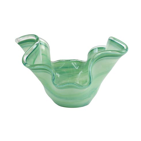 VIETRI  Onda Glass Green Medium Bowl $84.00