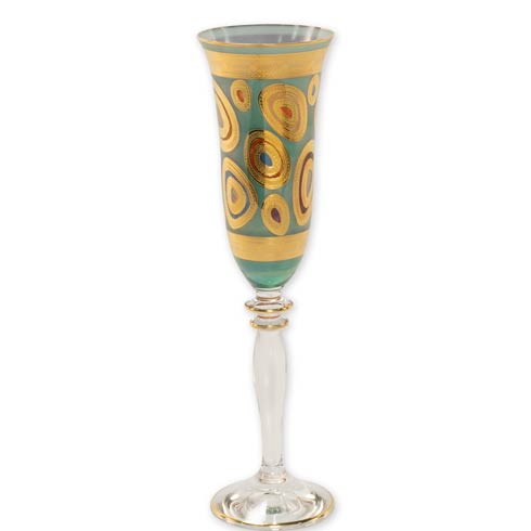 VIETRI  Regalia Aqua Champagne Glass $75.00