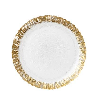 VIETRI  Rufolo Glass Gold Salad Plate $34.00