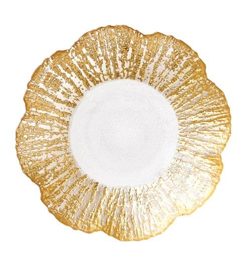 VIETRI  Rufolo Glass Gold Small Shallow Bowl $38.00