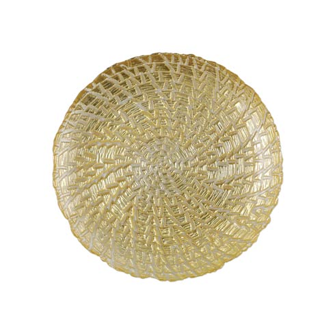 VIETRI  Rufolo Glass Gold Crocodile Salad Plate $34.00
