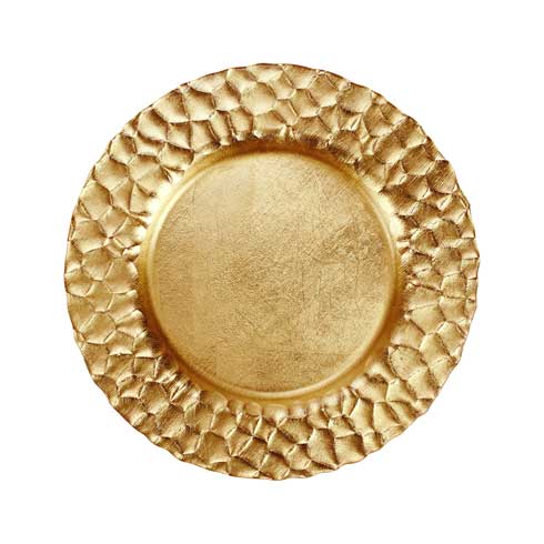 VIETRI  Rufolo Glass Gold Honeycomb Service Plate/Charger $49.00