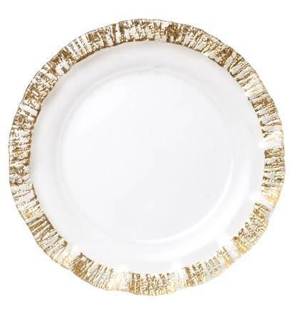VIETRI  Rufolo Glass Gold Service Plate/Charger $49.00