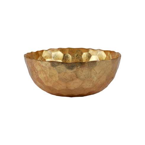 VIETRI  Rufolo Glass Gold Honeycomb Medium Bowl $39.00