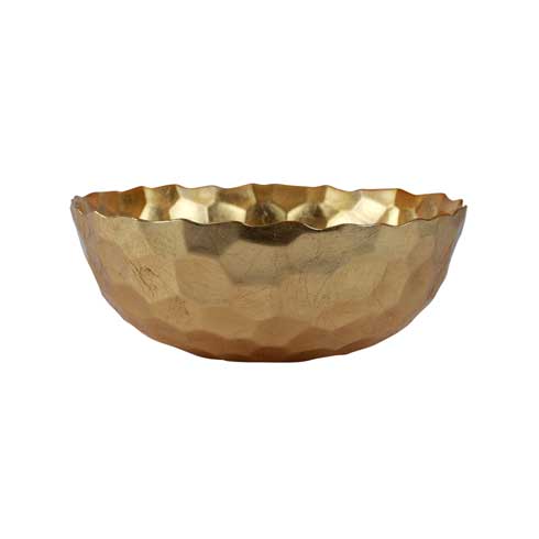 VIETRI  Rufolo Glass Gold Honeycomb Large Bowl $49.00