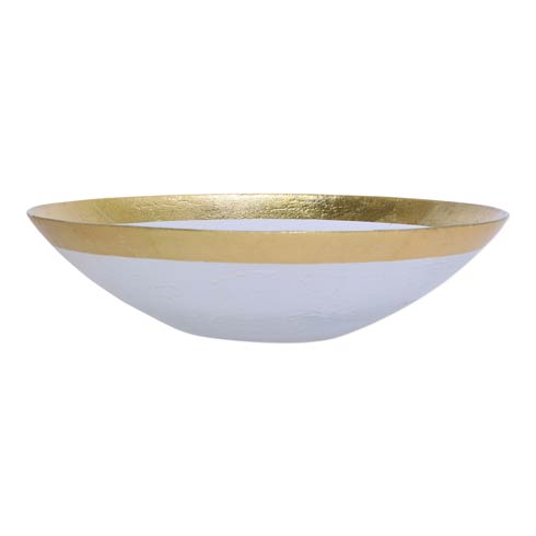 VIETRI  Rufolo Glass Gold Organic Large Bowl $64.00