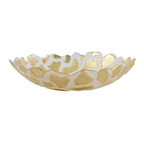 VIETRI  Rufolo Glass Gold Giraffe Medium Shallow Bowl $59.00