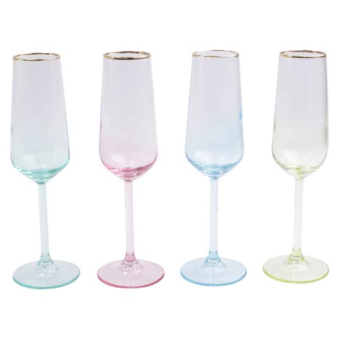 $60.00 Assorted Champagne Flutes - Set of 4
