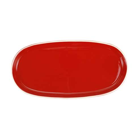 Red Narrow Oval Platter - $66.00
