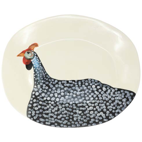 VIETRI  Wildlife Guinea Hen Large Oval Platter $199.00