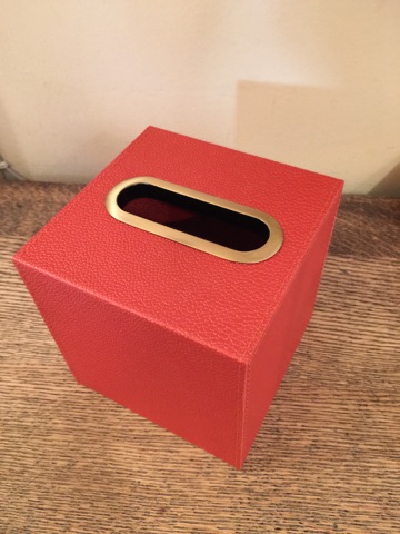 William-Wayne & Co. Exclusives   Red Faux Leather Boutique Tissue Box $75.00