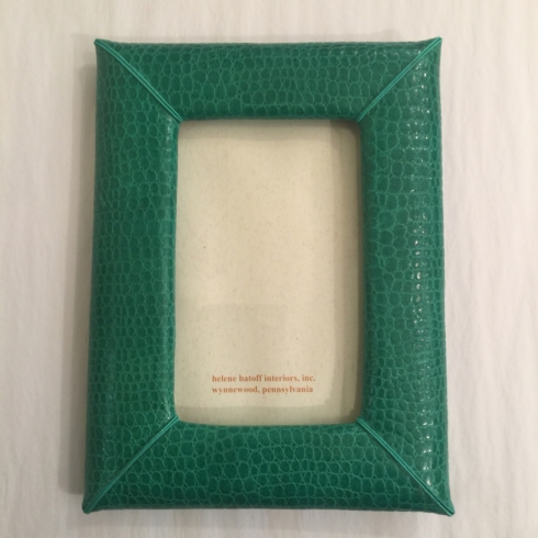 William-Wayne & Co. Exclusives   4 x 6 Green Leather Frame $110.00