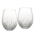 190 Pair of Lismore Essence Stemless Deep Red Stemless Wine Glasses