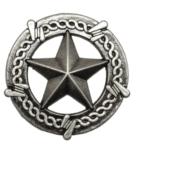 15.6 Star with Barbed Wire Nickel Ox Cabinet Knob