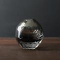 Beatriz Ball Glass GLASS faceted rnd bud vase smoke grey
