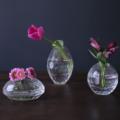 Beatriz Ball Glass Faceted Bud Vase Set of 3 (Clear )
