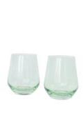 Estelle Colored Glass Mint Green Stemless Pair