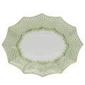 Mottahedeh Lace Apple Green Lace Fluted Tray, Lg.