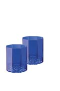 Versace by Rosenthal Medusa Lumiere Blue Whiskey DOF Set of Two 3 1/2 in 5 oz
