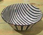 William-Wayne & Co. Exclusives Blue and White Japanese Striped Bowl.