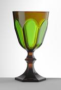 Amber/Green Water Goblet